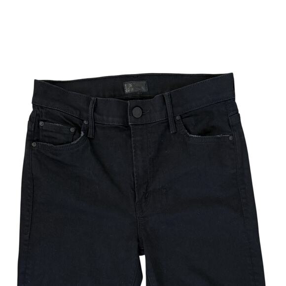 MOTHER The Insider Crop Cropped Bootcut Not Guilty Black Stretch Jeans Size 27 - Picture 5 of 12